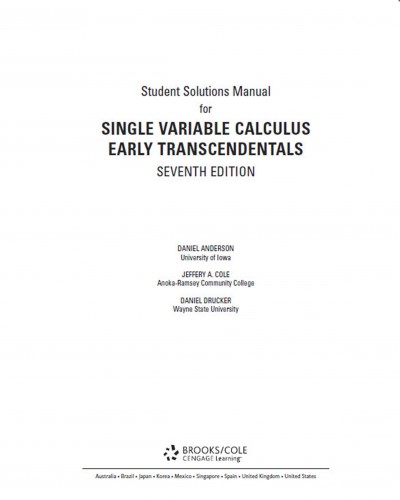 Student solutions manual for Single variable calculus : early transcendentals.